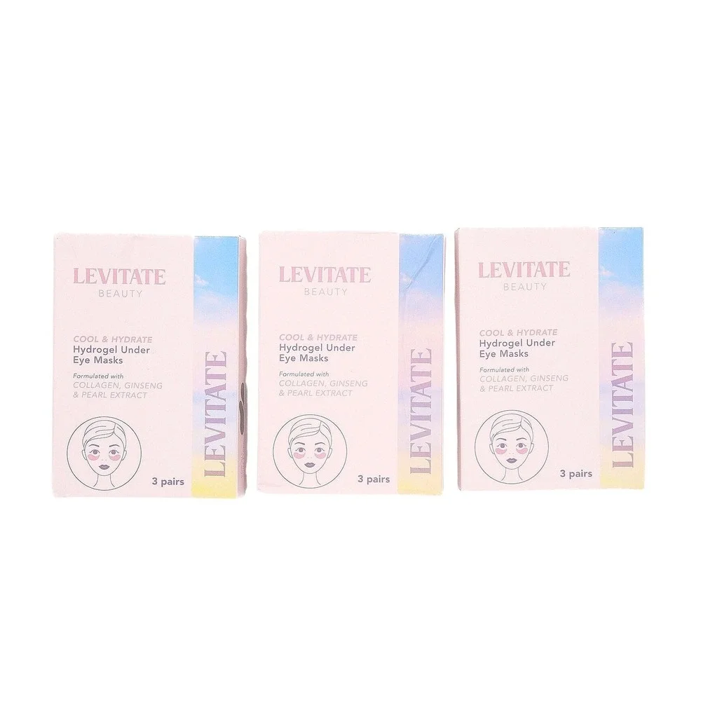 3 Boxes - Levitate Beauty - Cool & Hydrate Hydrogel Under Eye Masks - 9 Pairs